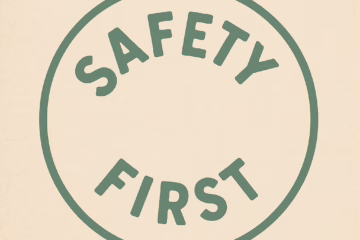 Vintage round sign saying Safety First, symbolizing awareness in the swinger lifestyle