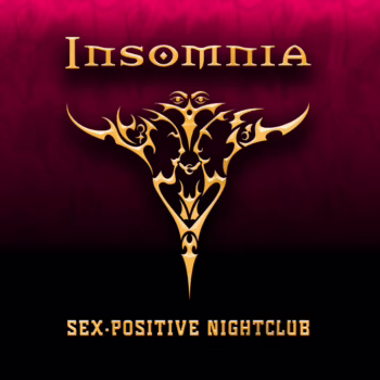 Official Insomnia Berlin Swinger Club logo with gold erotic mask design on red and black background, representing the city’s leading destination for swinging in Berlin.