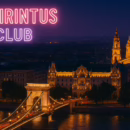 Illuminated nighttime view of Budapest with the Chain Bridge and St. Stephen’s Basilica glowing over the Danube, featuring the text “Labirintus Club” — representing the vibrant and discreet atmosphere of the newly opened Labirintus Swinger Club in the city.