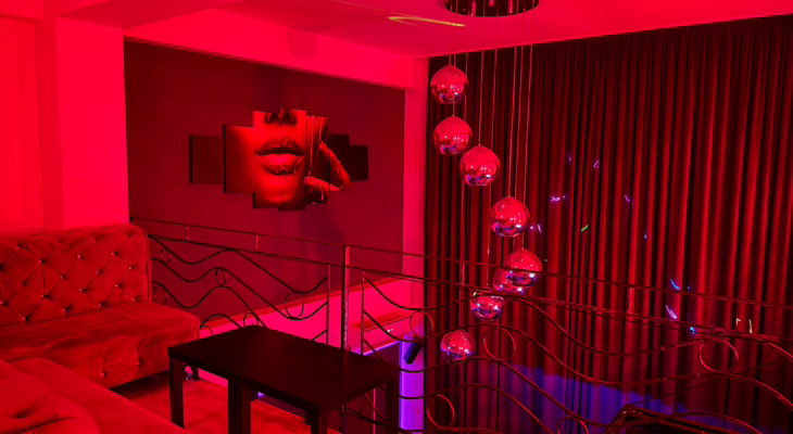 Interior lounge at Bad Romance Bucharest swinger club