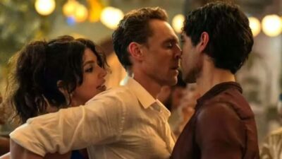 Minimalist illustration representing the best MMF positions with two men and one woman in a balanced, consensual dynamic