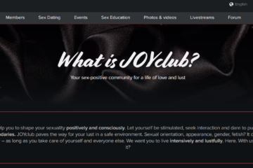 JOYclub homepage showing adult dating and lifestyle platform interface for open-minded singles and couples in Germany