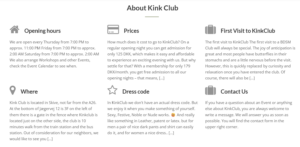Kink Club Denmark information section opening hours prices dress code Skive