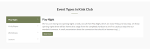 Kink Club Denmark play night events schedule Skive Denmark lifestyle club