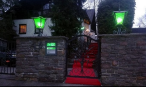Entrance gate and exterior view of Experior Beach swinger club in Steinheim am Albuch
